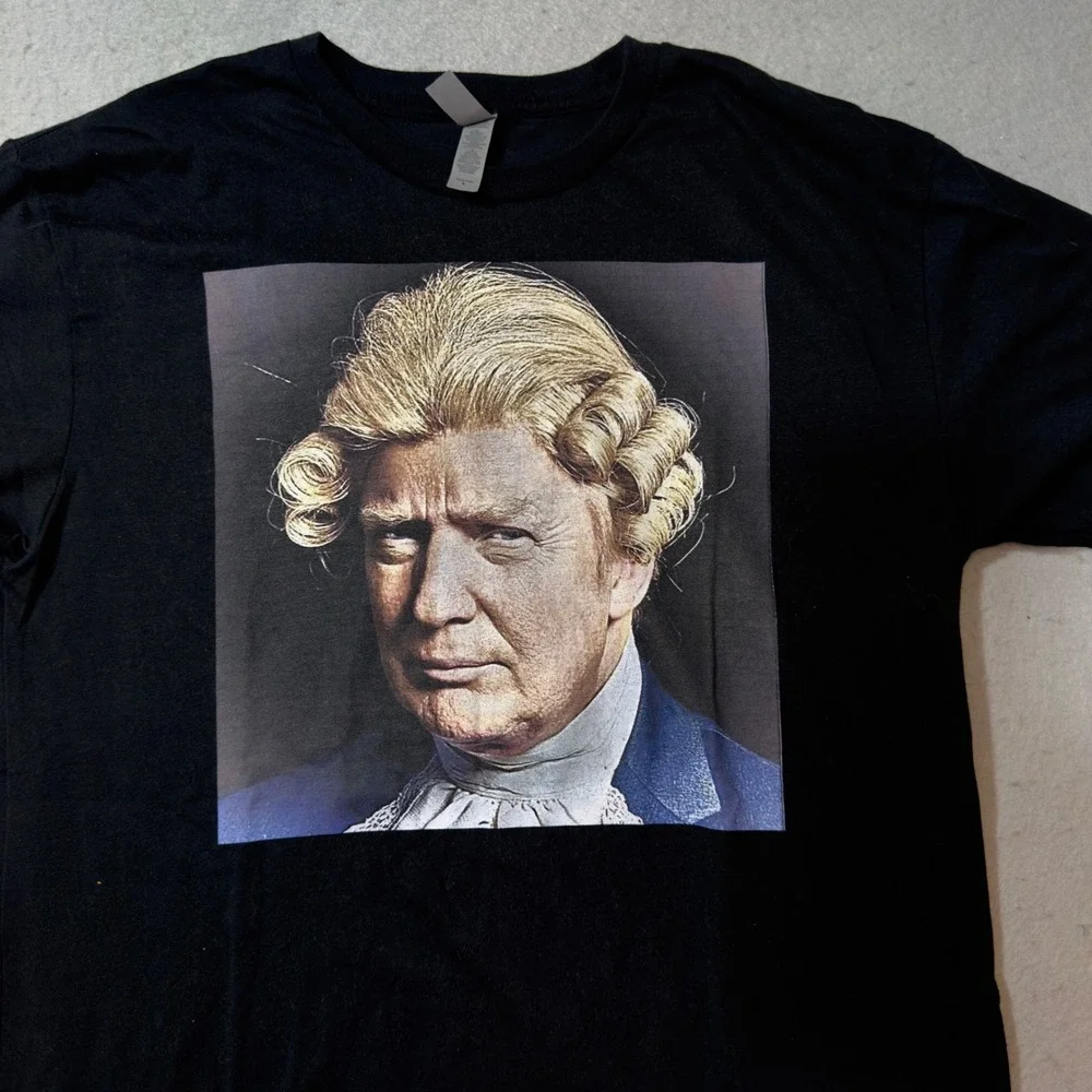 Next Level Donald Trump Colonial Wig‎ Parody Graphic T-Shirt Black Mens Large